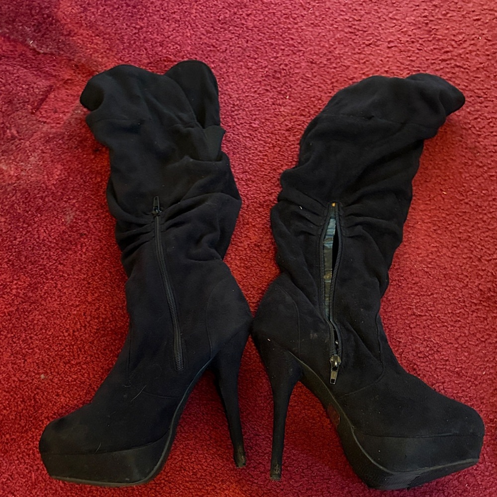 Elegant Black High Heel Boots